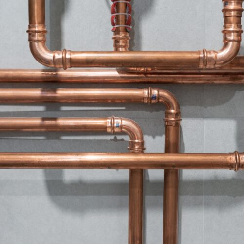 Copper,Tubing,Of,Home,Heating,System.,Cooper,Pipes,Connected,With
